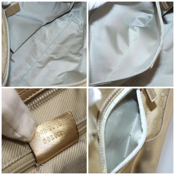 GUCCI GG Canvas Hand Bag Gold Tone 002 1115 Auth ti3284 - Picture 15 of 16